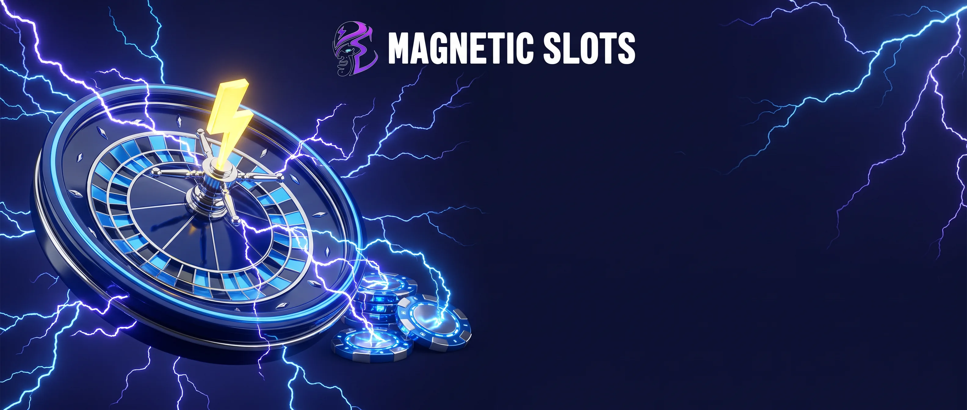 Roulette Magnetic Slots illuminata da fulmini blu